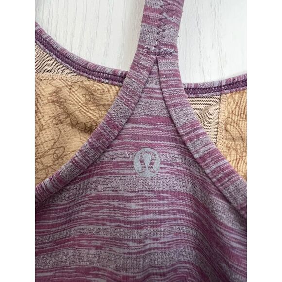 LULULEMON Sexy Y-Back Tank Top Heather Purple Gray Womens size 6 - 2072 - Picture 3 of 4